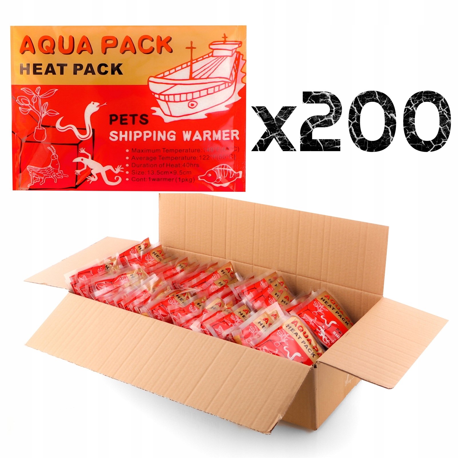 Ohřívače Pro Přepravu Zvířat Set 200KS Aqua Heat Pack 'Gold' x 200
