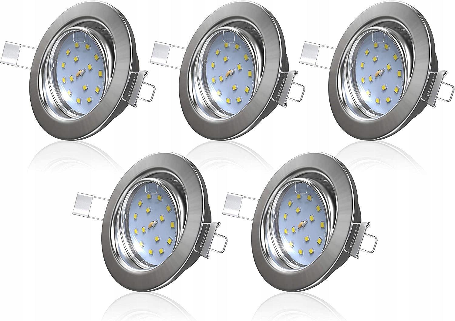 5x OCZKO WPUSTOWE LED 5W - GŁĘBOKOŚĆ 3cm - SATYNA