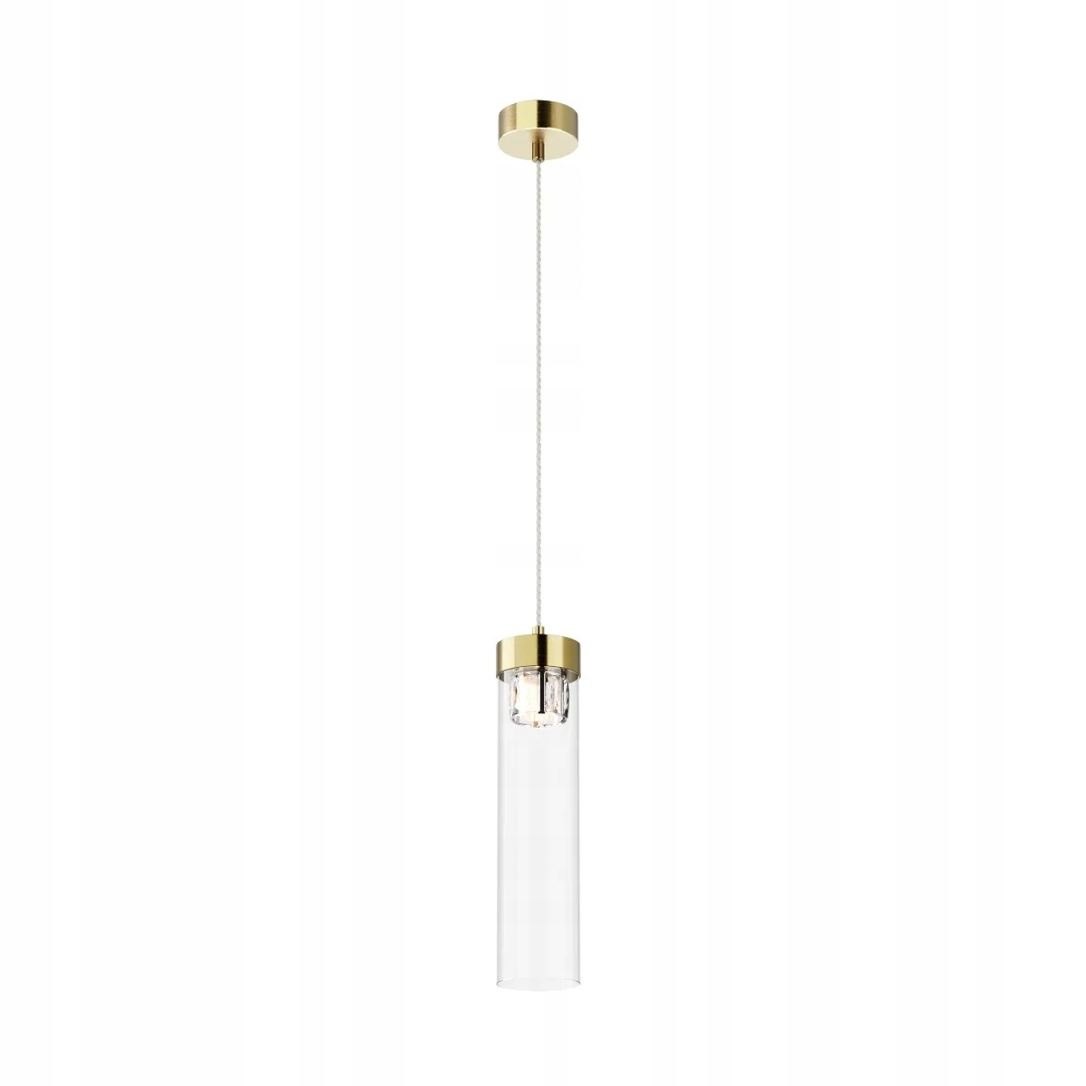 Závesná bodová lampa zlatá s kryštálmi, sklenená trubica nad stôl Zuma Line