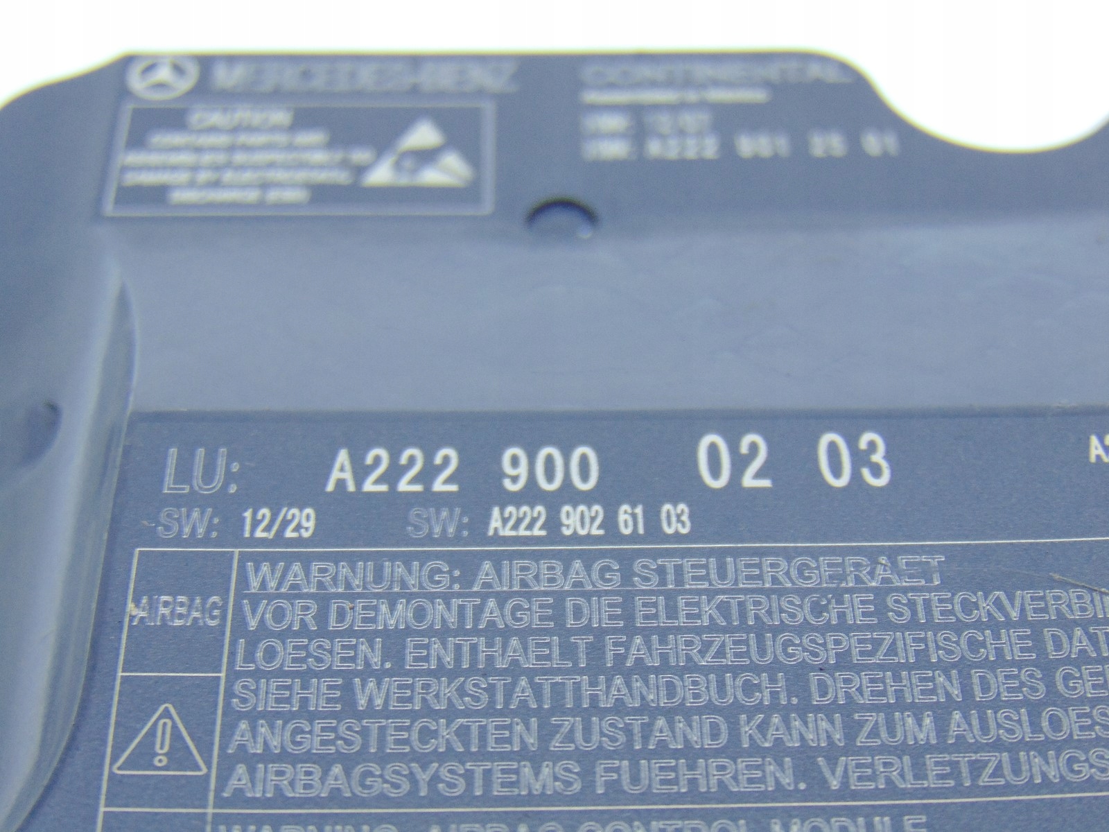 SENSOR modulo airbag airbag MERCEDES S W222 13- A2229000203