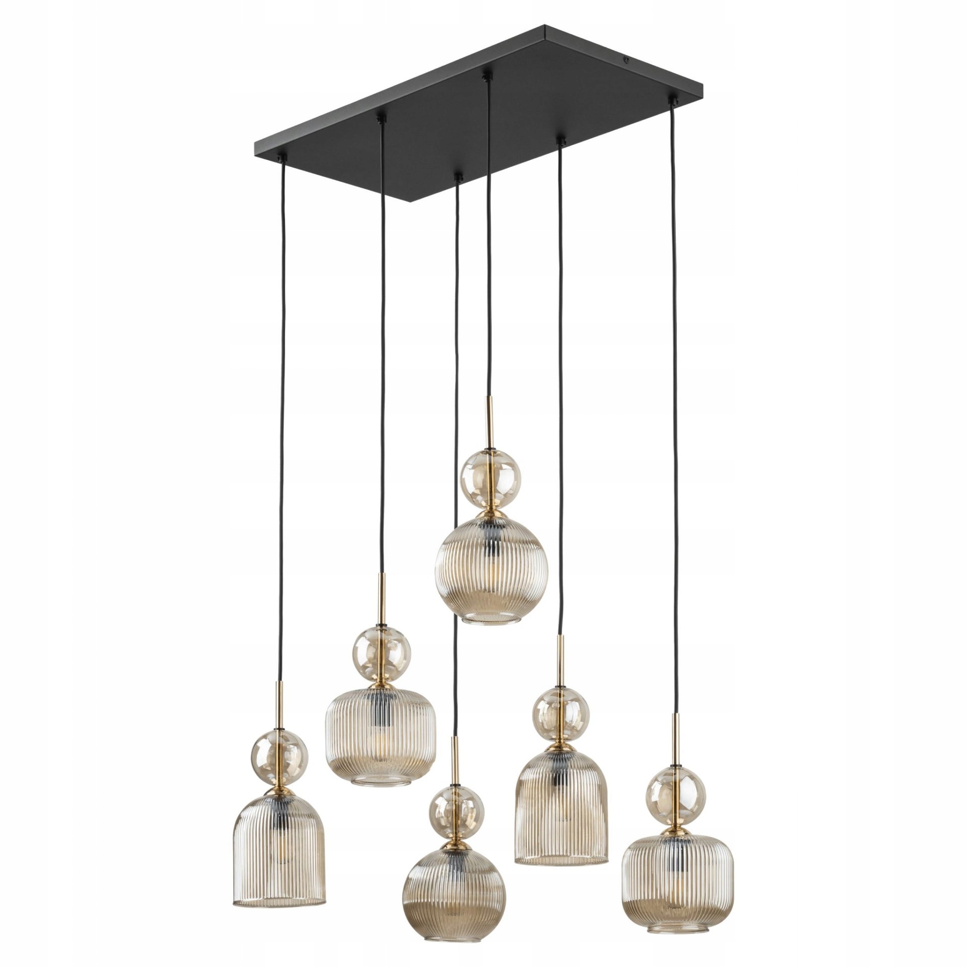 Závesná lampa Pendel Zvislá Sophia Čierna Kov 6xE14 Nastaviteľná Tk Lighting