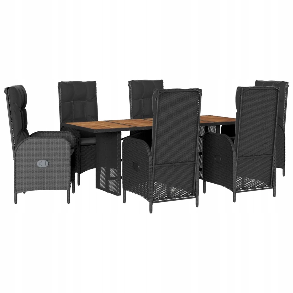 Set zahradního nábytku VidaXL technorattan vidaXL černý 7 el.