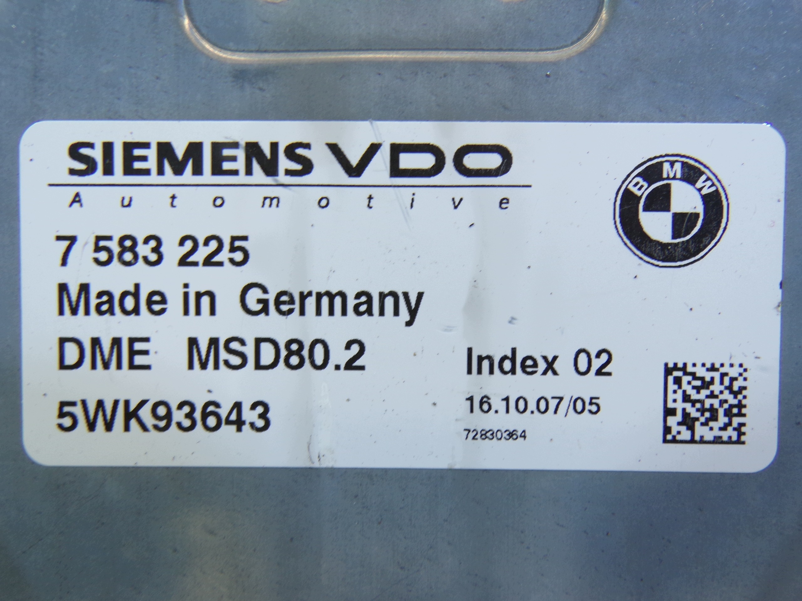 computer control unit of the engine BMW E87 1.6 7583225 / 5WK93643