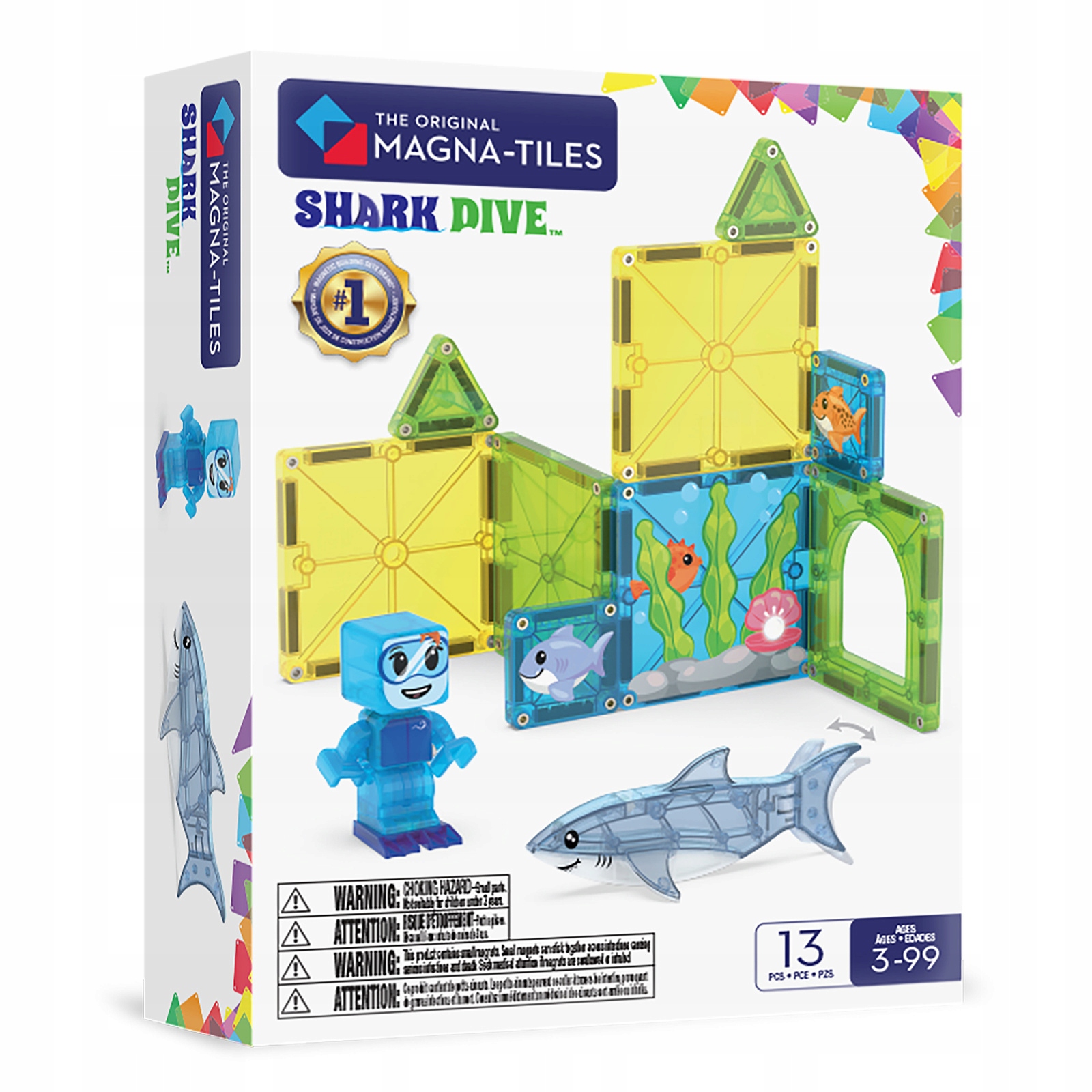Magna-tiles Klocki Magnetyczne Shark Dive13 el dla Dziecka 3+