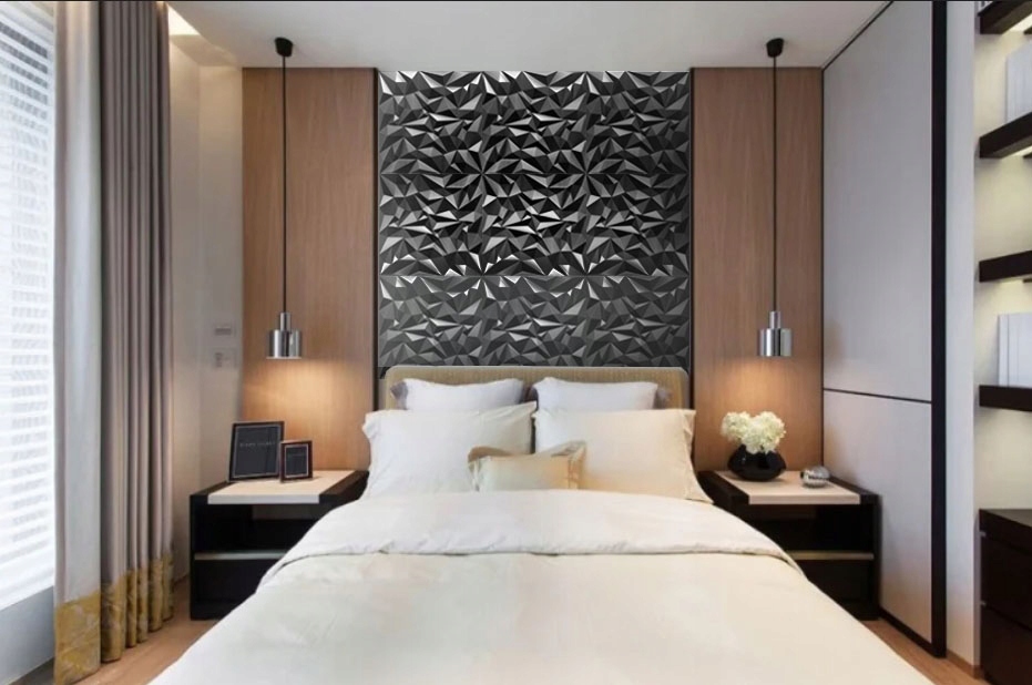 PIANKOWE PANELE ŚCIENNE KASETONY 3D Ametyst CZARNE Szerokość produktu 50 cm