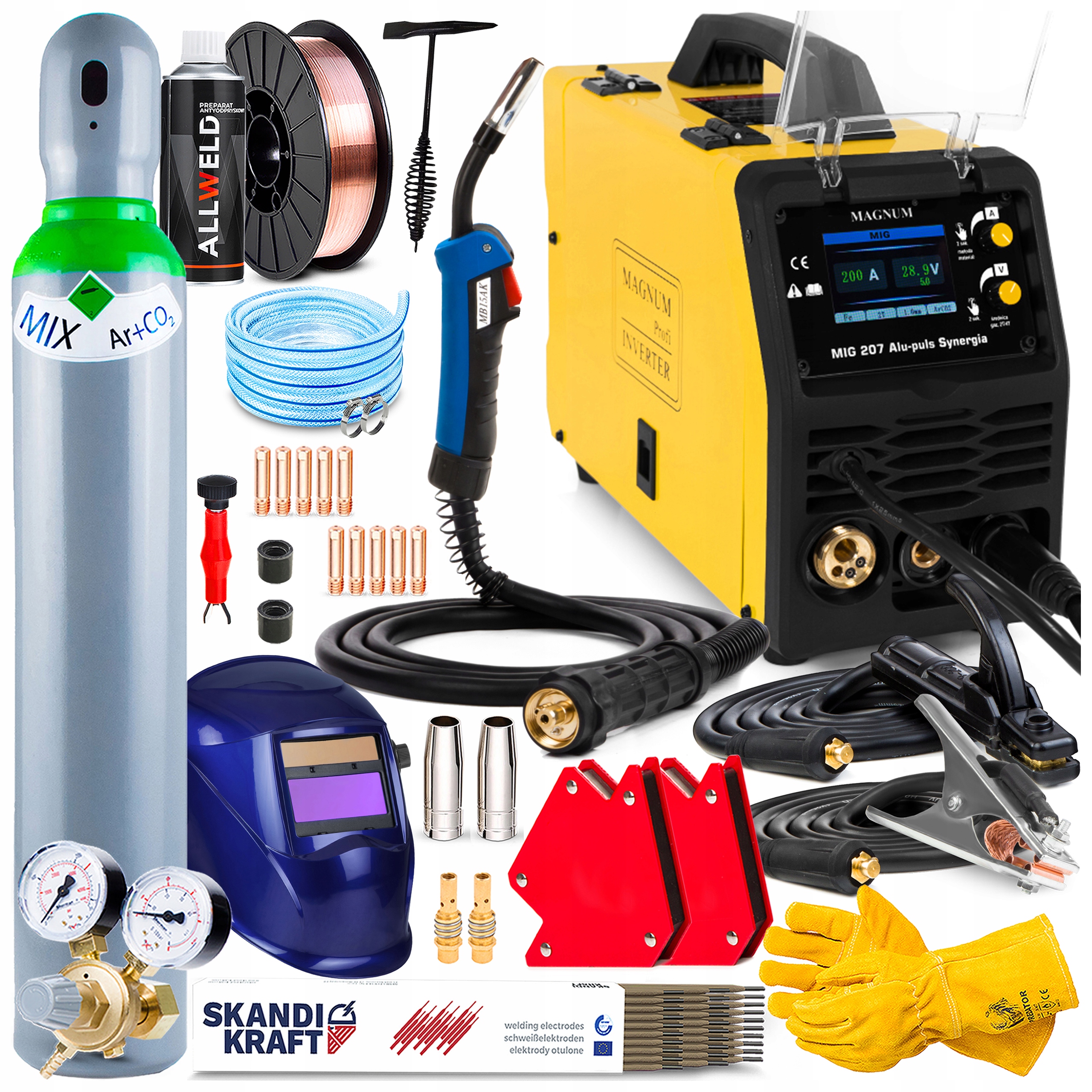 Svařovací Stroj Magnum Mig 207 Aluminum Puls Synergie Lutosvařování Mma Tig 200A 4T