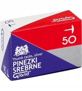 

Pinezki srebrne opakowanie 50 szt. Grand