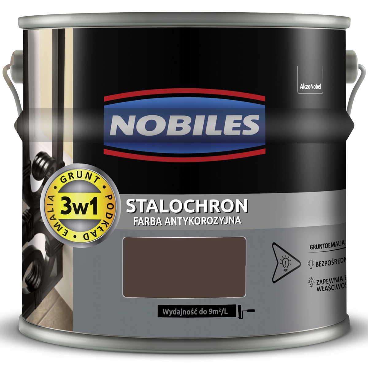 Nobiles Stalochron Farba na kov priamo hrdza Hnedá Ral 8017 10L