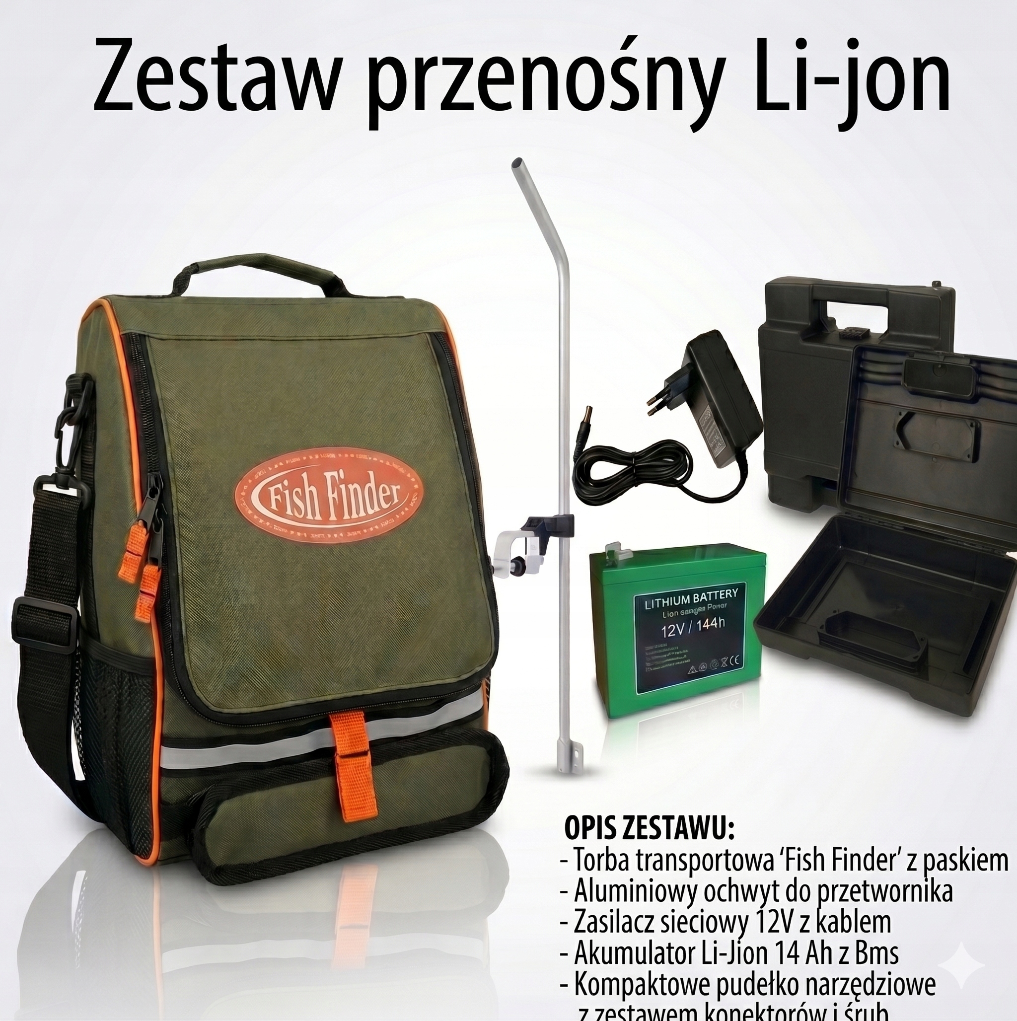 Torba Na Echosondę Zestaw Przenośny z Akumulatorem Lijon 14 Ah