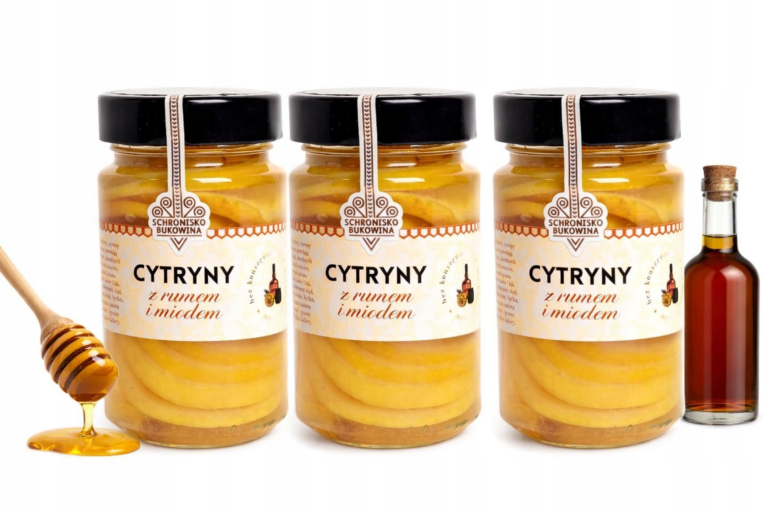 Citrony s rumem a čajovým medem, přírodní zahřívací složení pro čaje