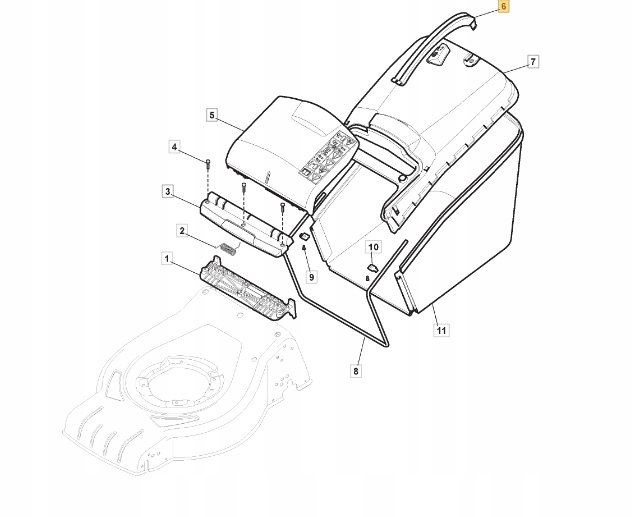 Oryginalny uchwyt / rączka kosza kosiarki Stiga Combi (322393715/0) Typ kosz