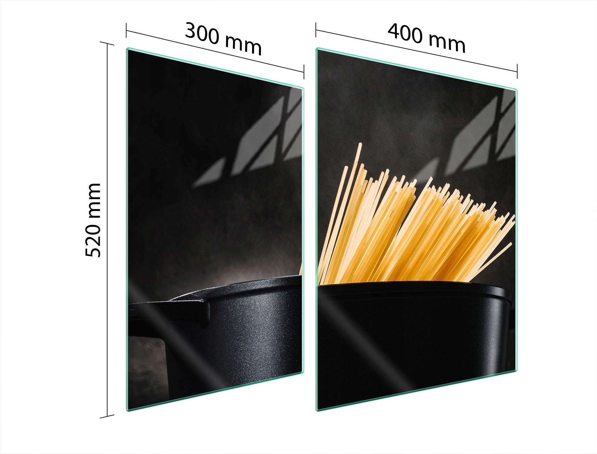 Skleněná Ochranná Deska Na Sporák 70x52 Těstoviny Tvrzené Sklo