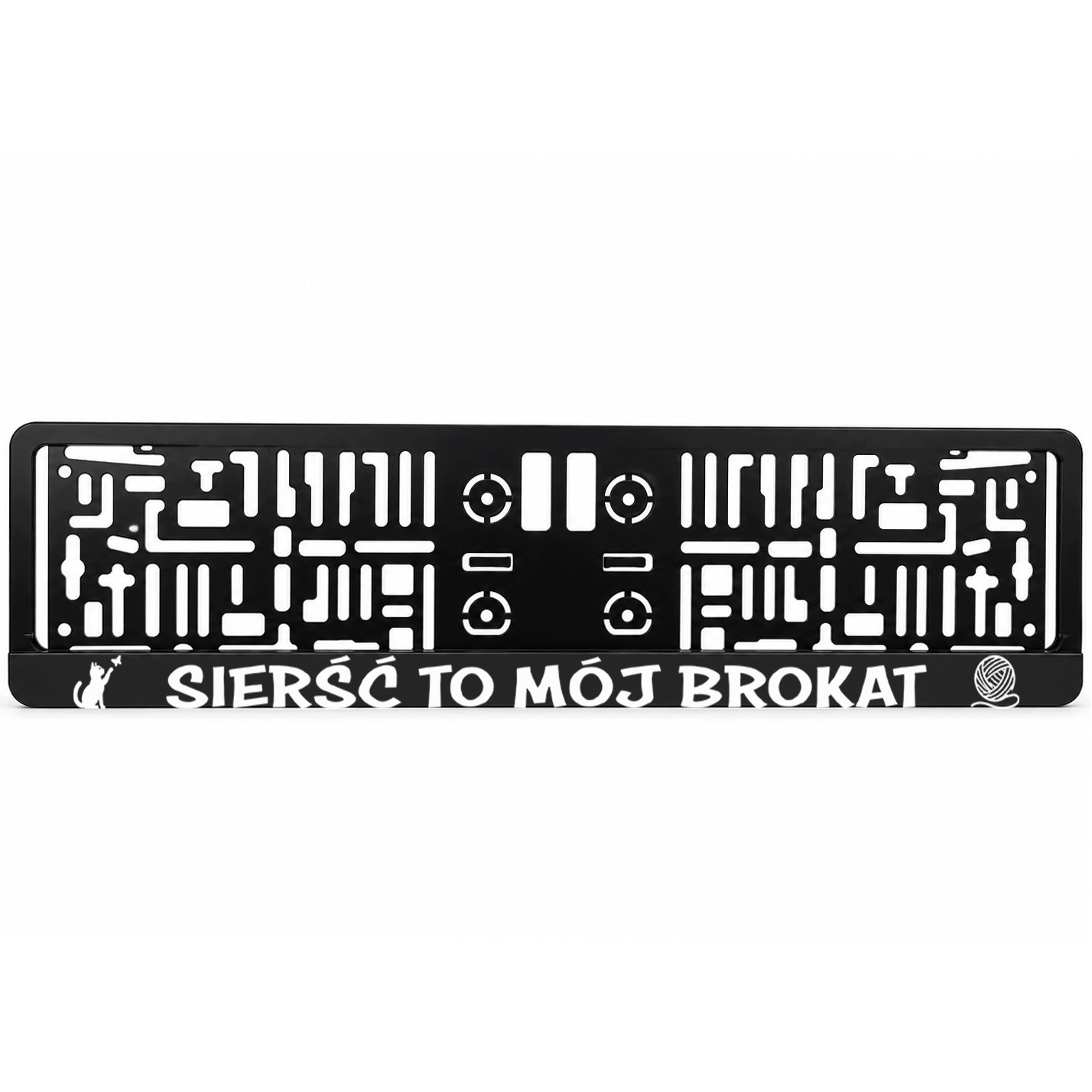 Ramka śmieszna pod tablice rejestracyjną Kociarze Brokat Kot komplet 2 szt.
