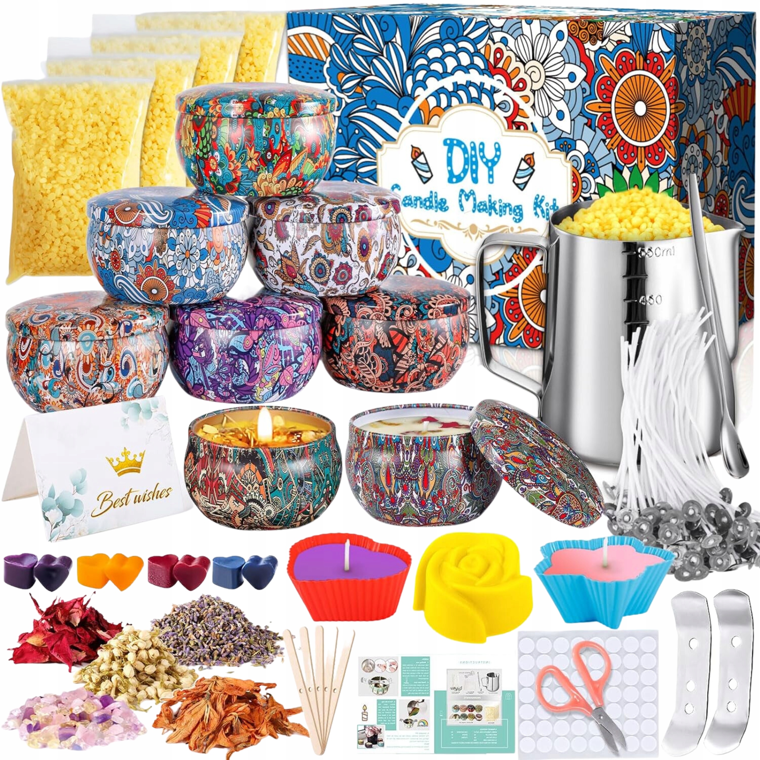 Velký Set Na Výrobu Svíček Pro Děti Diy Vosk Formičky Barviva