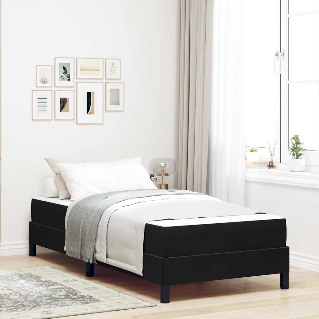 vidaXL Postel s boxspringem s matrací Černá 80 x 200 cm textil