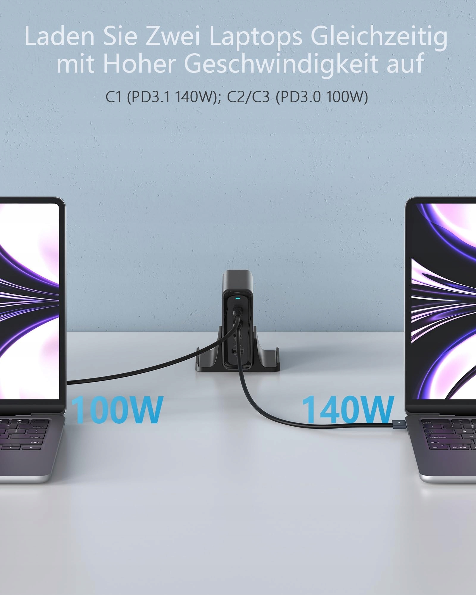 OUFUYU Ładowarka USB C 240W PD3.1 4-Port Szybkie Ładowanie MacBook iPhone — miniatura 4