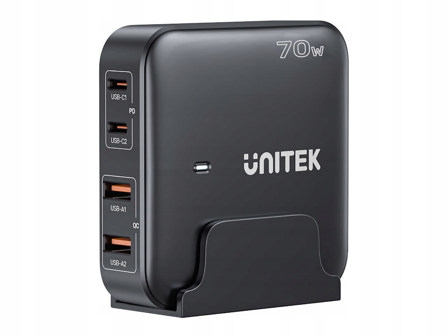 Ładowarka sieciowa GaN Usb-a x2, Usb-c x2 Pd 70W Unitek P1228ABK01-EU