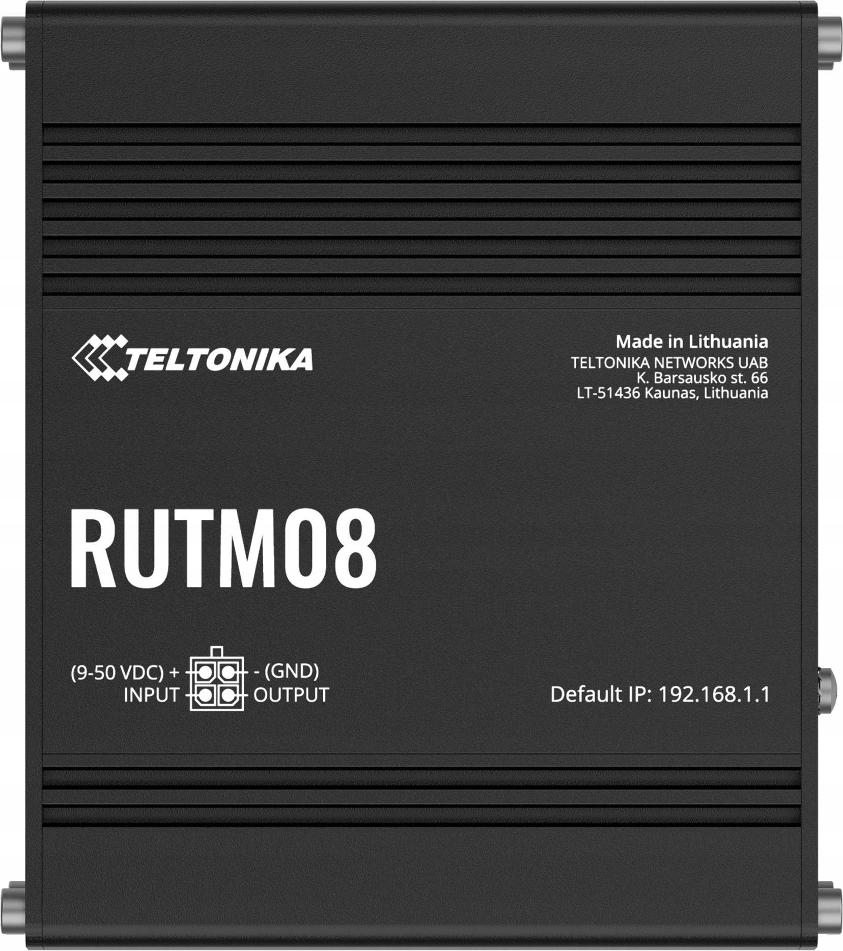 Průmyslový router Teltonika RUTM08 Gigabit Ethernet Černý 1747956