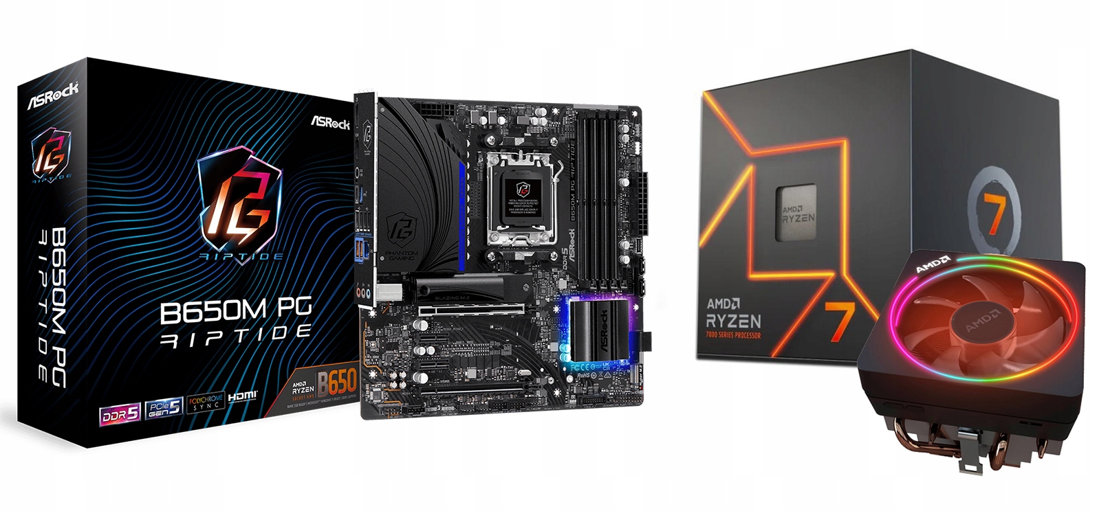 Zestaw Amd Ryzen 7 7700 ASRock B650M Pg Riptide