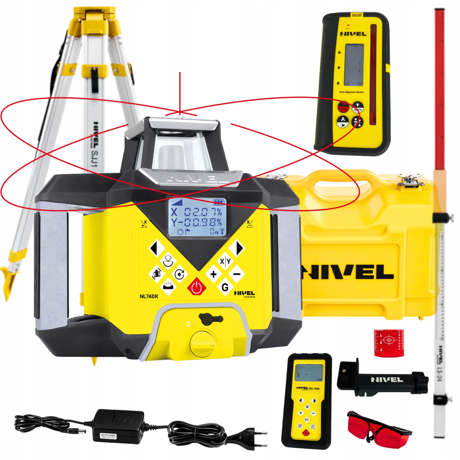 NIVEL SYSTEM NL740R NIWELATOR LASEROWY+STATYW+ŁATA