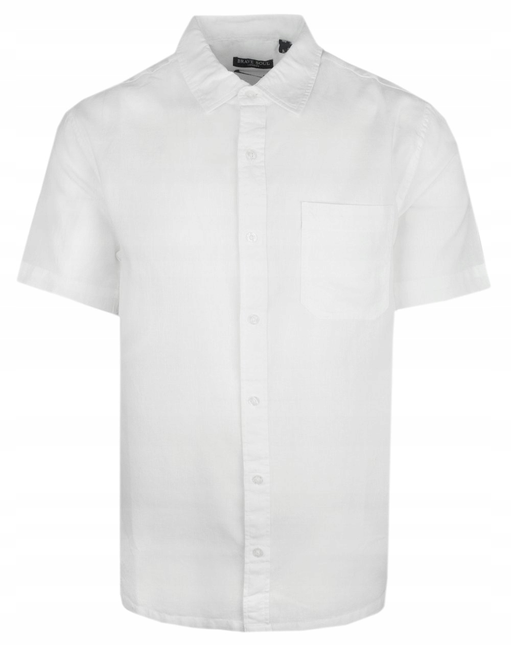 Víkendová košile se lnem, krátký rukáv Brave Soul bílá XXL