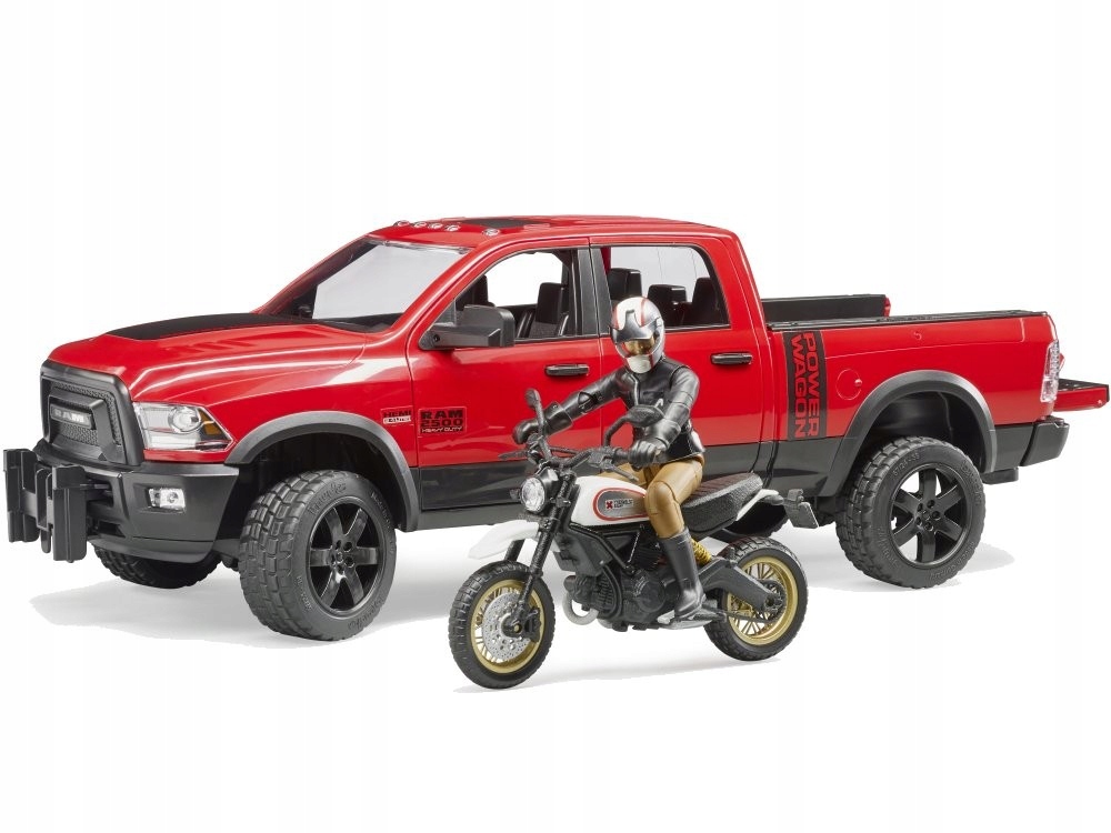 Bruder 02502 Auta Dodke Ram z przyczepą i Ducati Marka Bruder