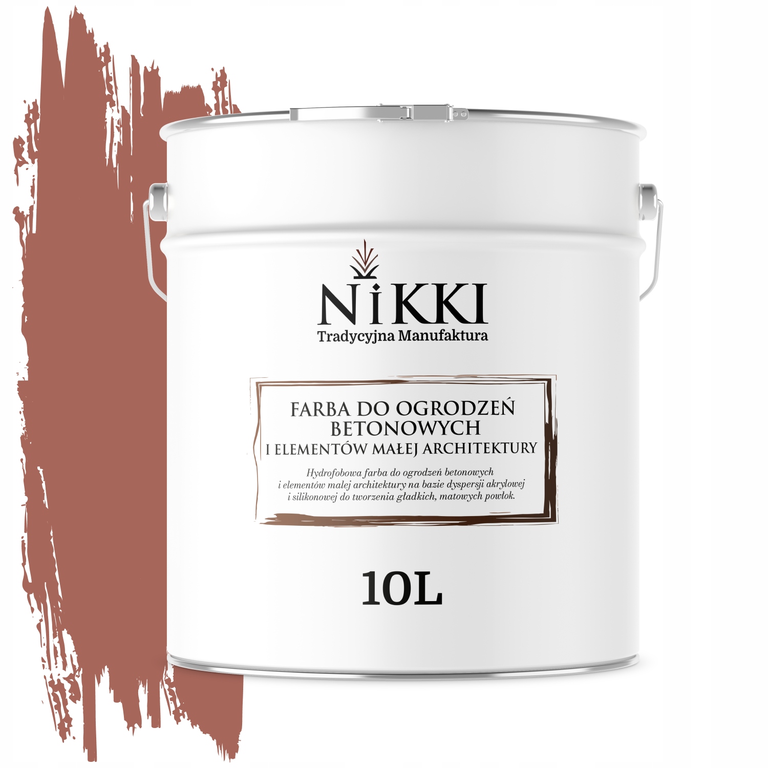 Farba Na Maľovanie Plotov 10 L Betónových Kvetináčov Tehlová F324