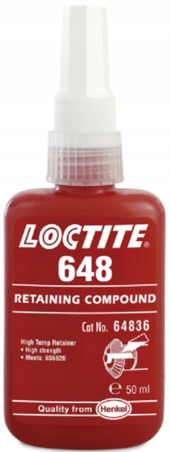 Loctite 648 50 ml lepidlo na upevnenie ložísk, odolné voči vysokým teplotám