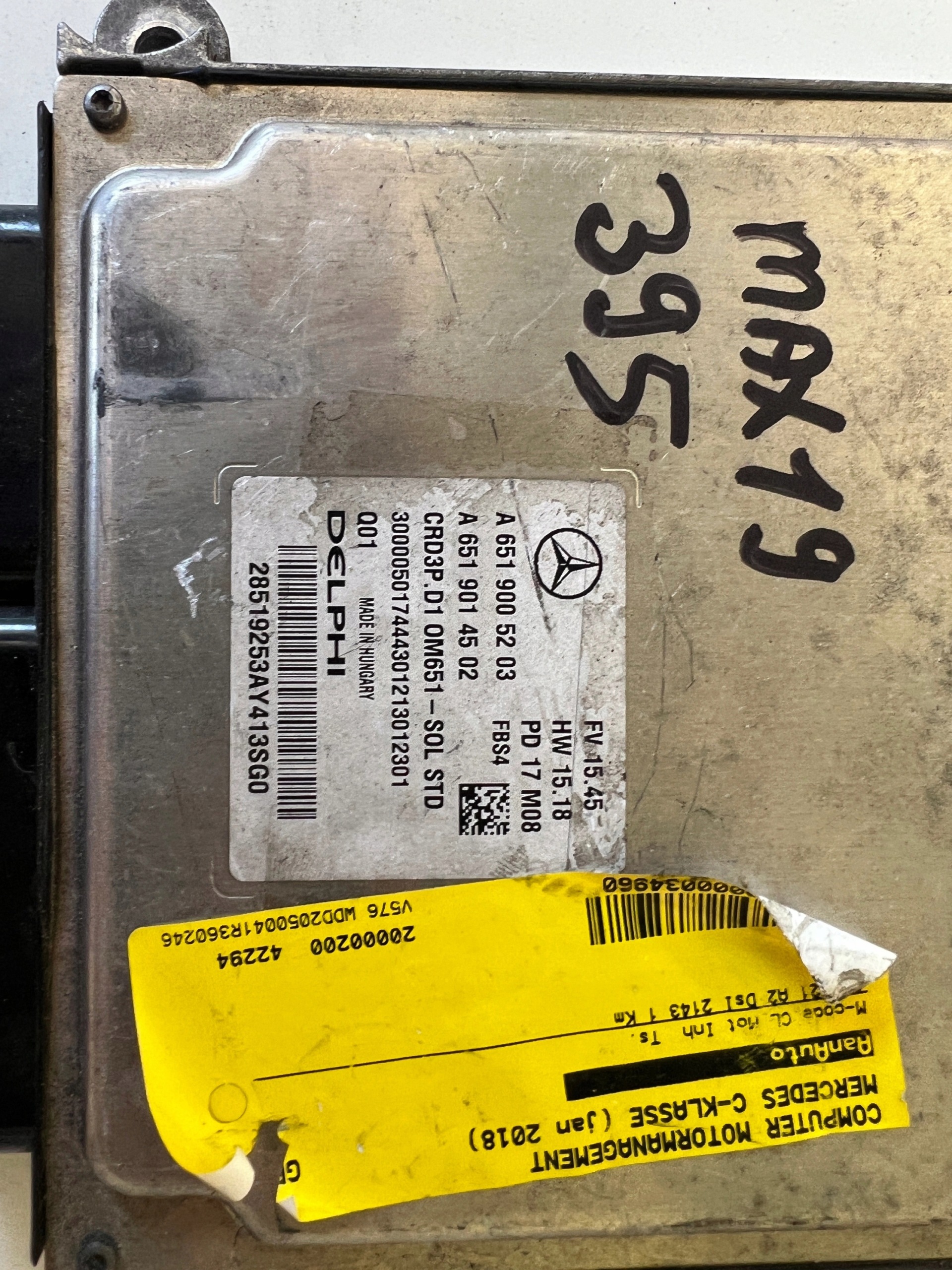 MERCEDES C W205 A6519005203 A6519014502 661921 2.2 CDI computer ECU