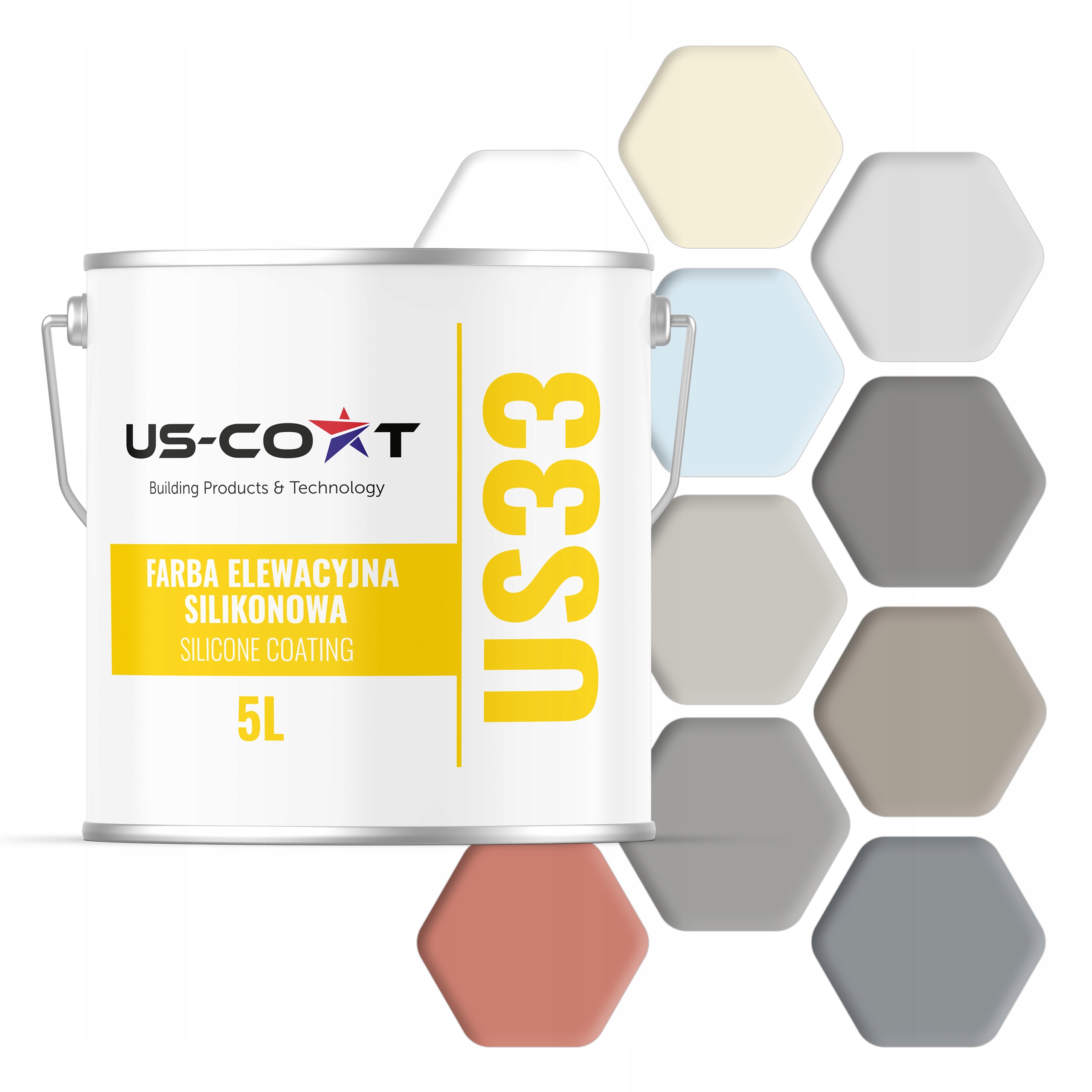 Barva silikonová fasádní barva 5 l vnější pro fasádu 16 barev