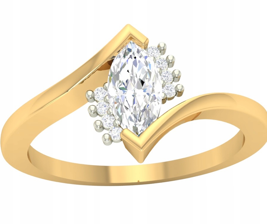 Ozdobný Prstýnek Se Zirkony Ze Zlata Pro Ženu, Průměr 585