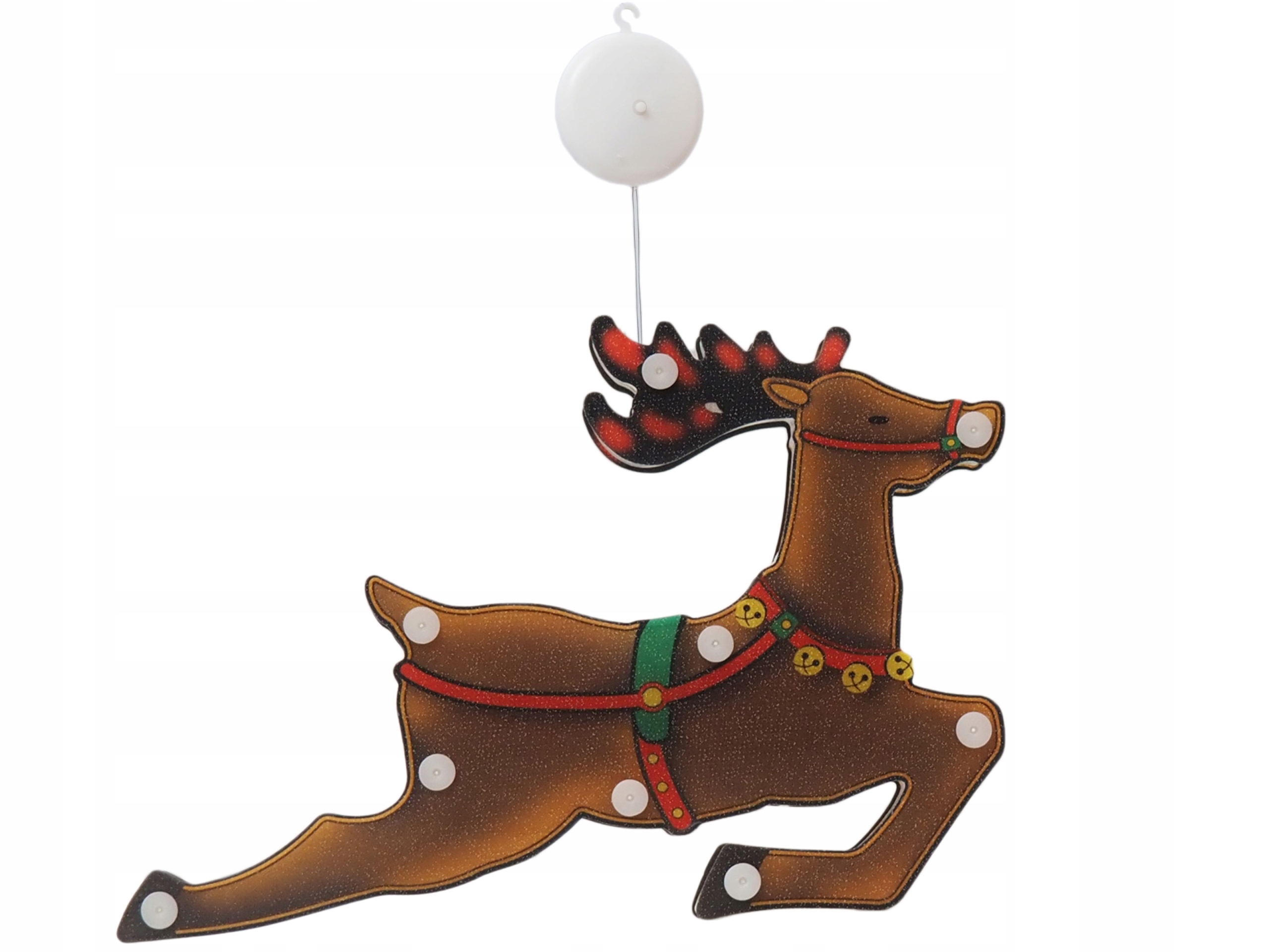 ZAWIESZKA ŚWIĄTECZNA NA SZYBĘ RENIFER LED LAMPKI