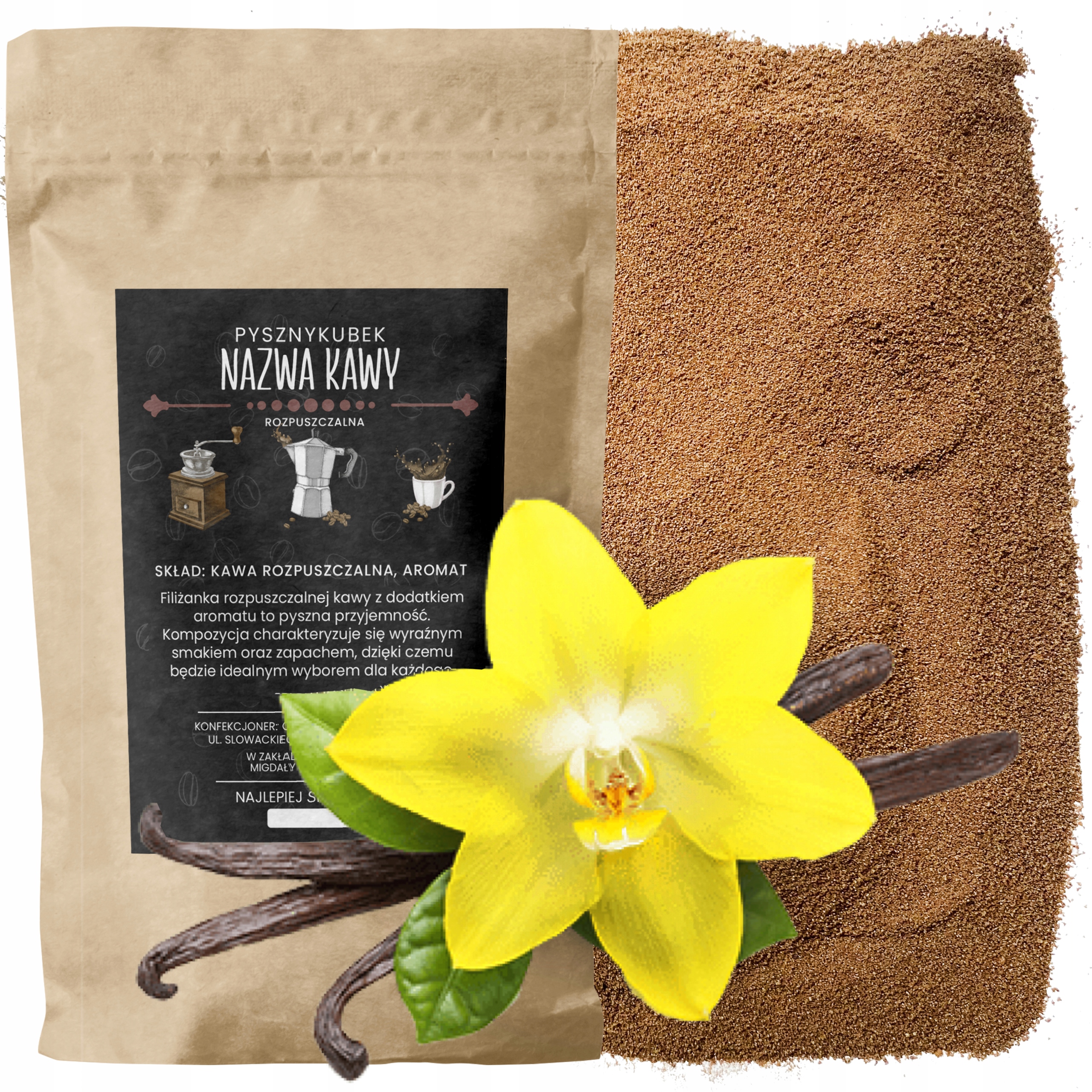 Kawa Rozpuszczalna smakowa Waniliowa 1000g jakość