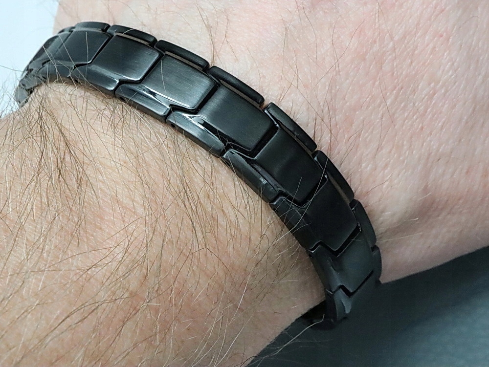 CZARNA ZDROWOTNA BRANSOLETA MĘSKA MAGNETYCZNA MOC BOSTON JEWELLERY ORYGINAŁ Kolor dominujący czarny