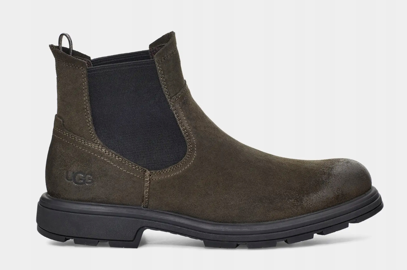 UGG SZTYBETY MĘSKIE SKÓRZANE WSUWANE LOGO 44 ŻTA