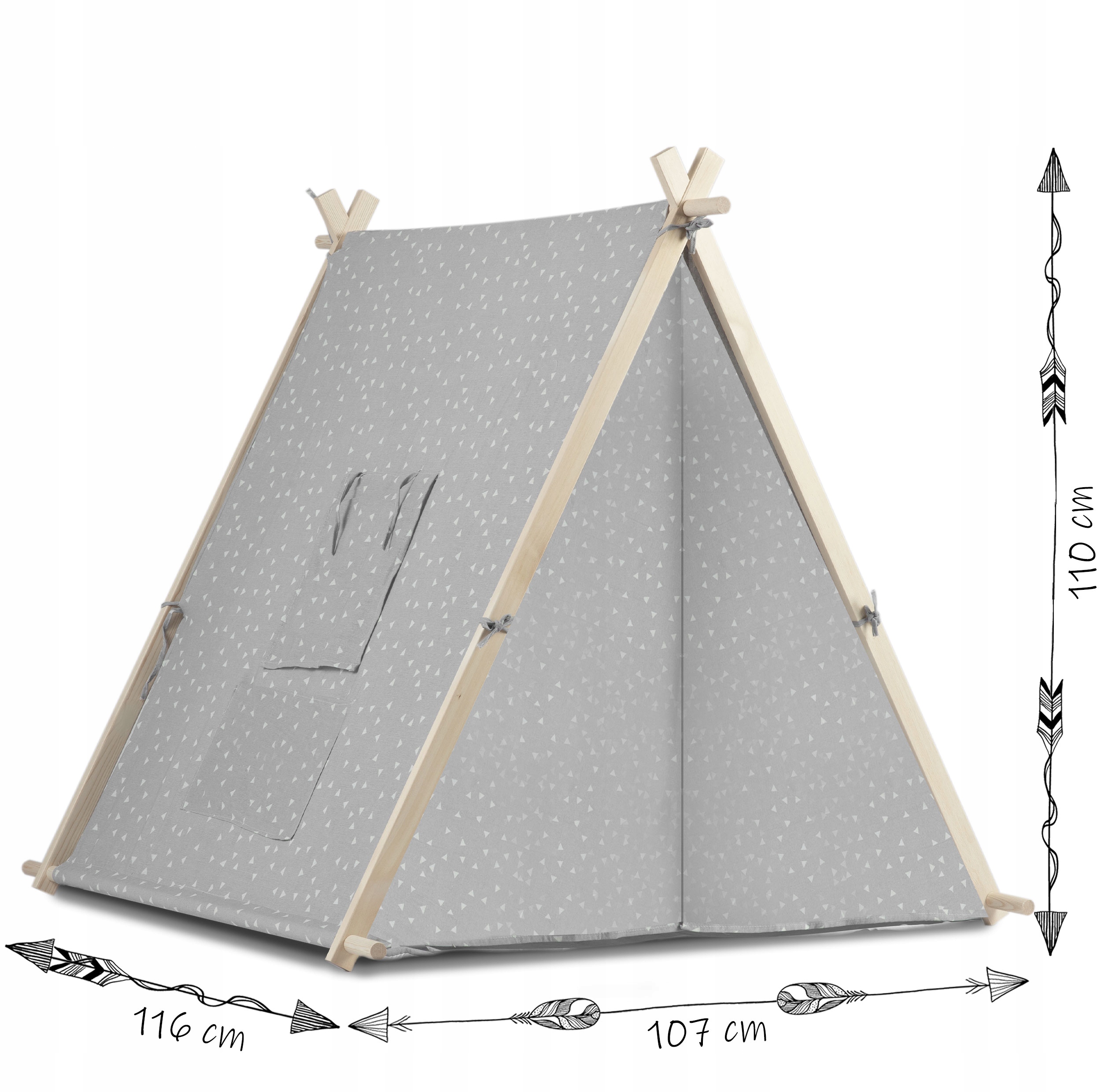 TIPI namiot dla dzieci DOMEK Poduszki LAMPKA LED Bawełna PREMIUM Nukido Stan opakowania oryginalne