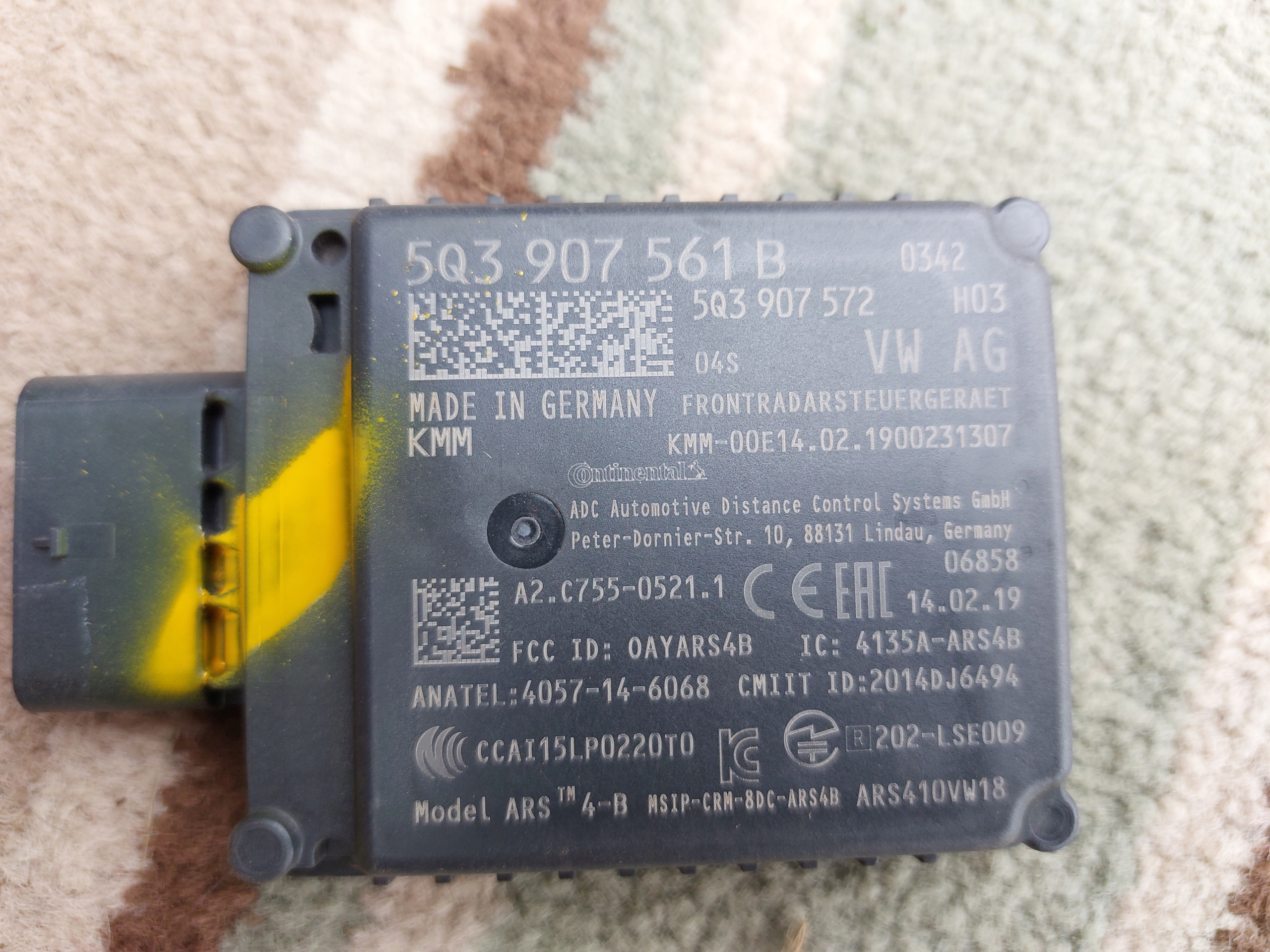 RADAR SENSOR ACC AUDI A1 82A 19r