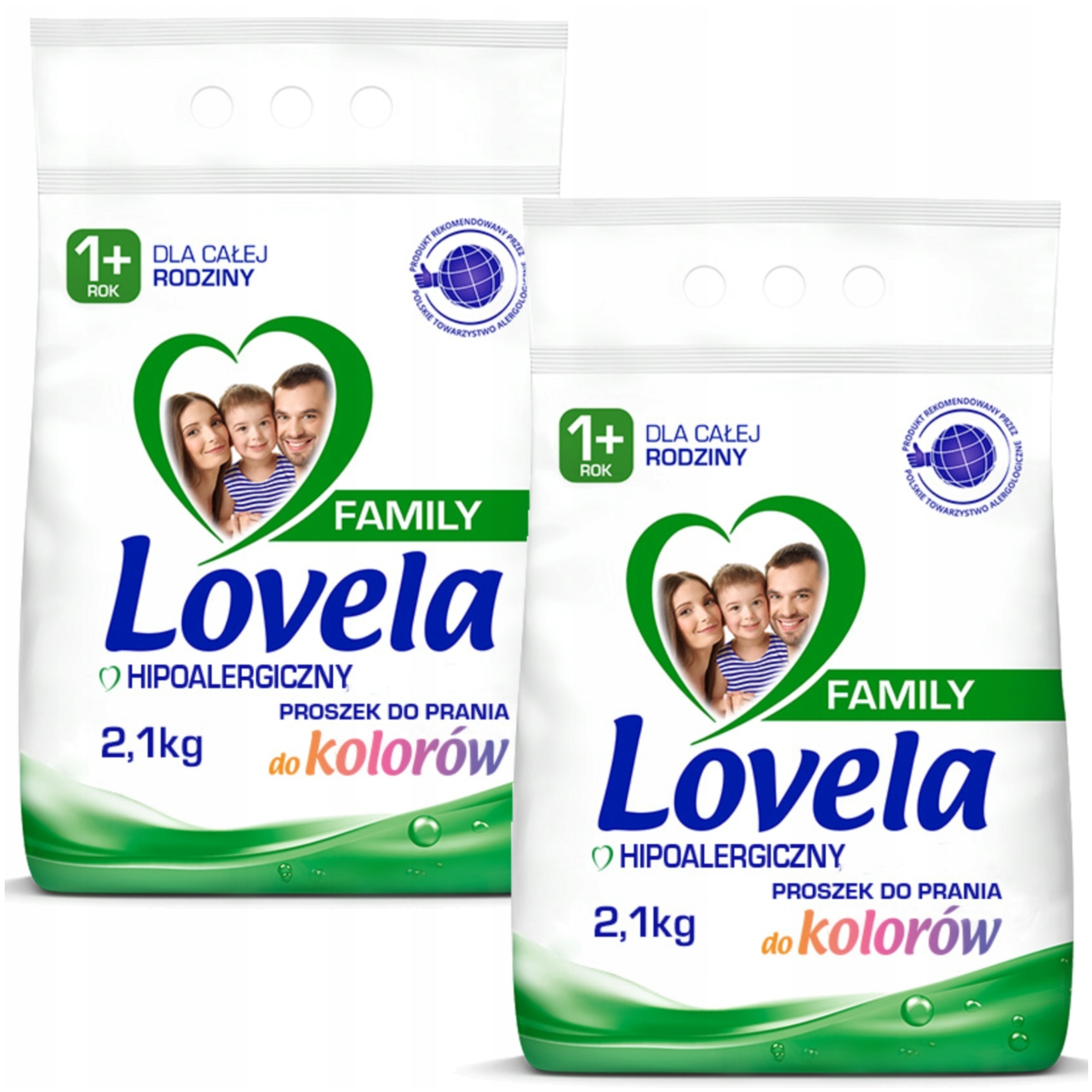 Lovela Family Sada prášek na barevné prádlo Hypoalergenní barva 2x2,1 kg