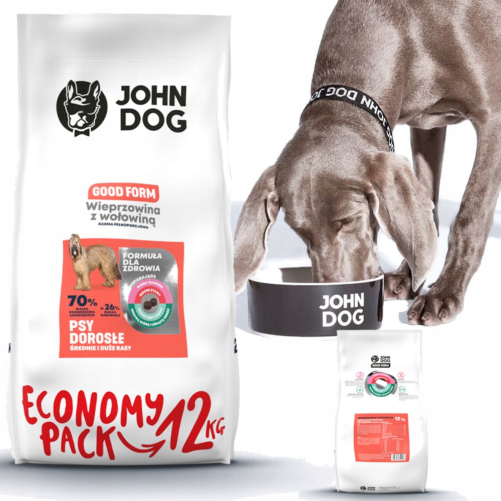 Levně John Dog Vepřové Maso S Hovězím Masem Pro Střední A Velká Plemena, Bezlepkové Beef Pork