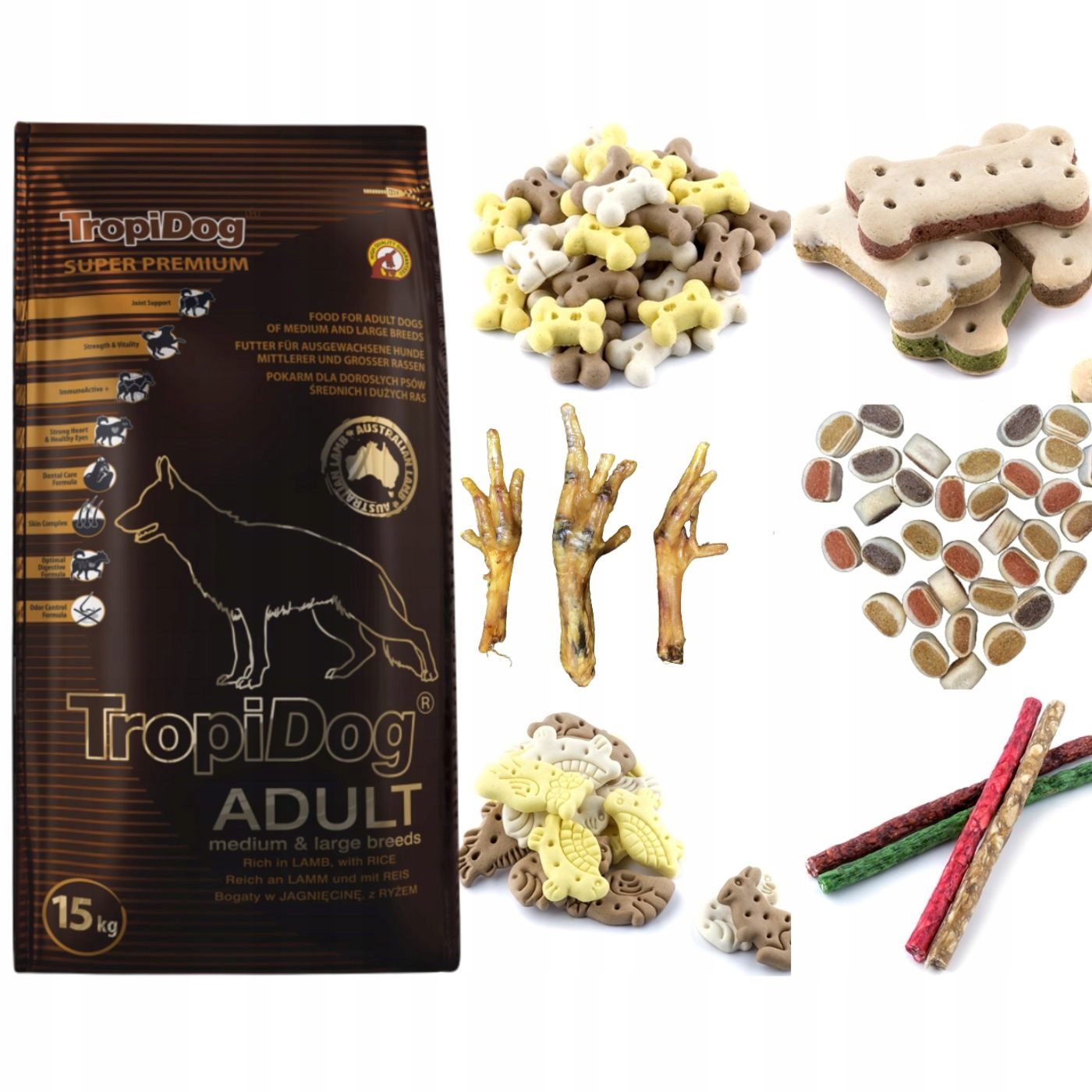 Tropidog Premium Adult M&L Jagnięcina z ryżem 15kg 101