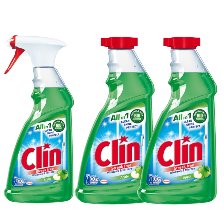 

Clin Płyn do Mycia Szyb Apple 500ml 2x Zapas