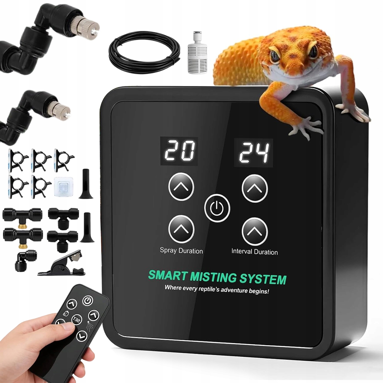 Zvlhčovač Pro Plazy Automatický 10GAL 360° Dual Difuzér Černý S Časovačem