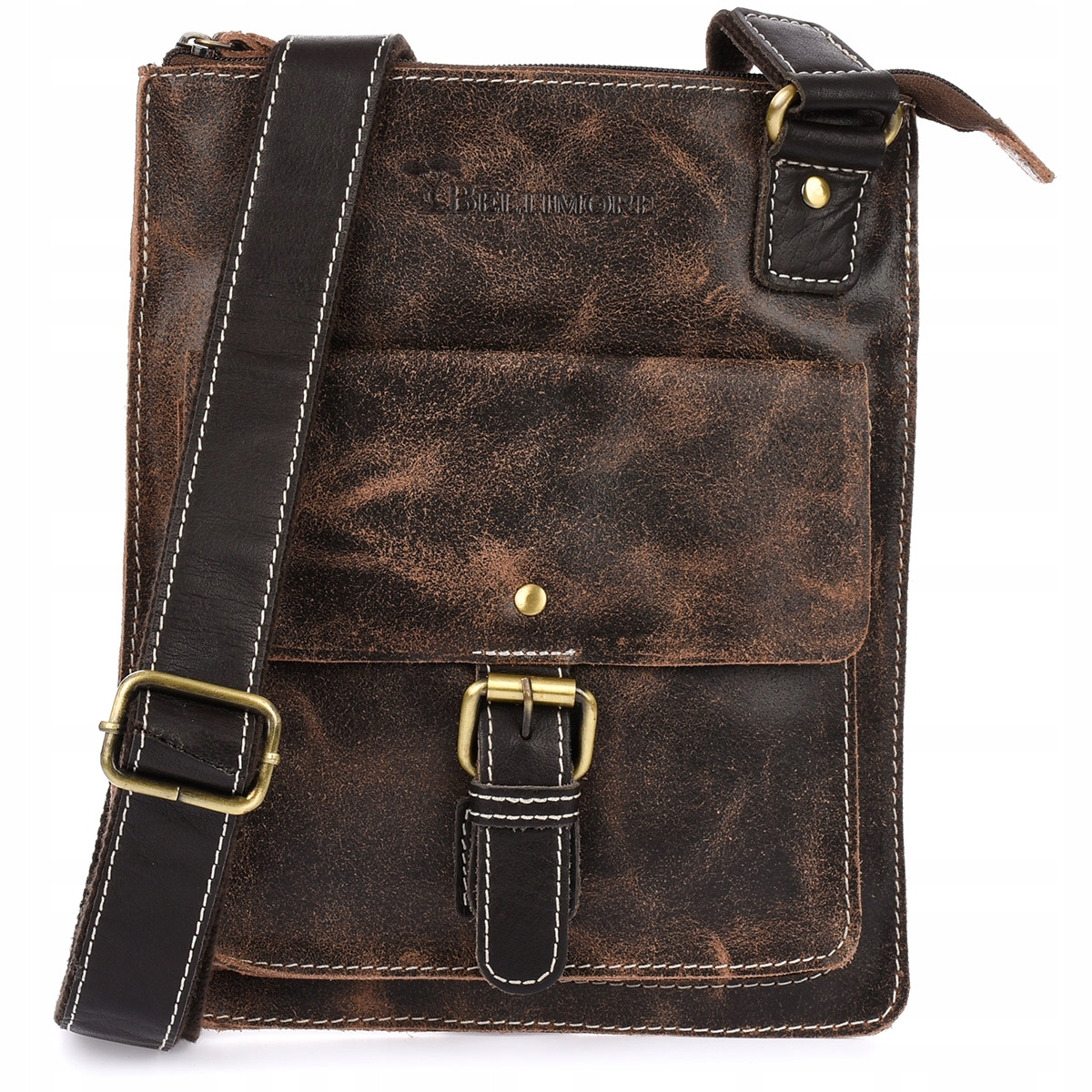 Kožená pánská taška přes rameno, prémiová průvodčí