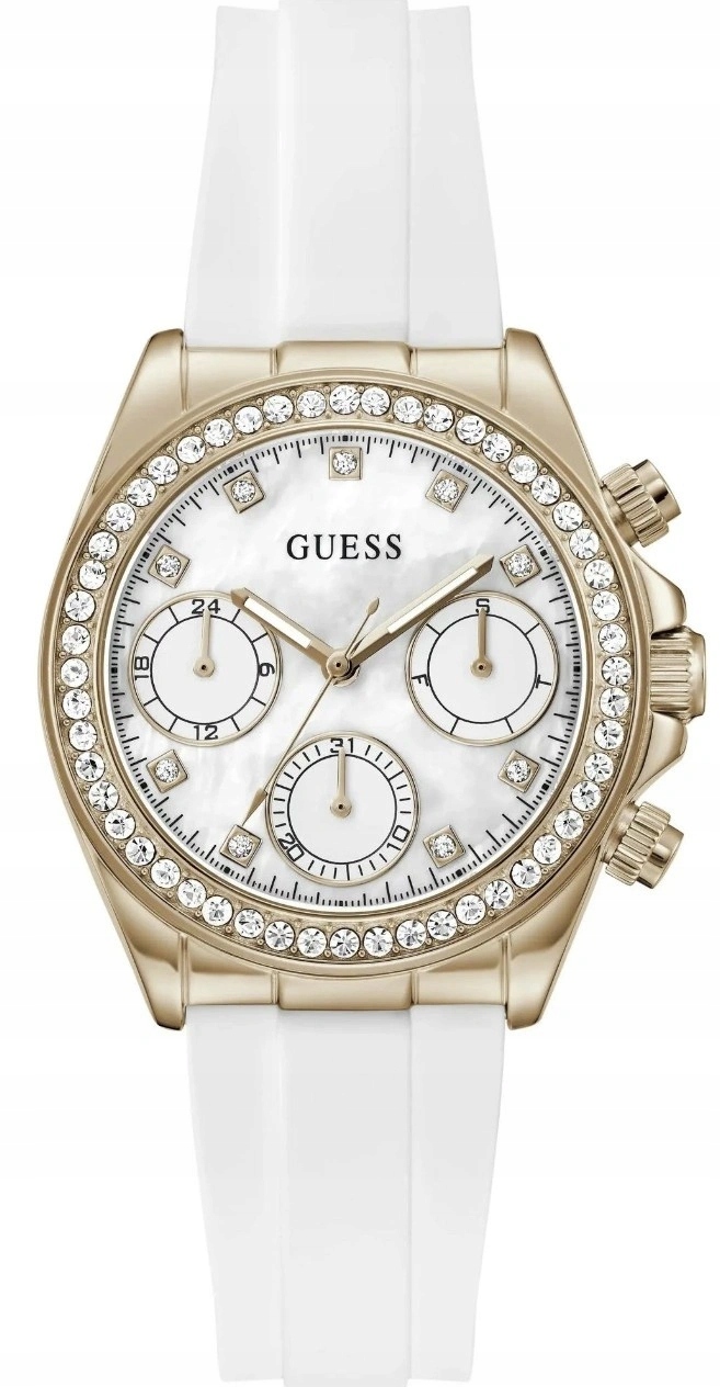 Dámské Hodinky Guess GW1038L4 Victoria Bílé Na Řemínku Datumovka Elegantní