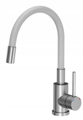 BATERIA KUCHENNA ELASTYCZNA UMYWALKOWA INOX BIAŁA