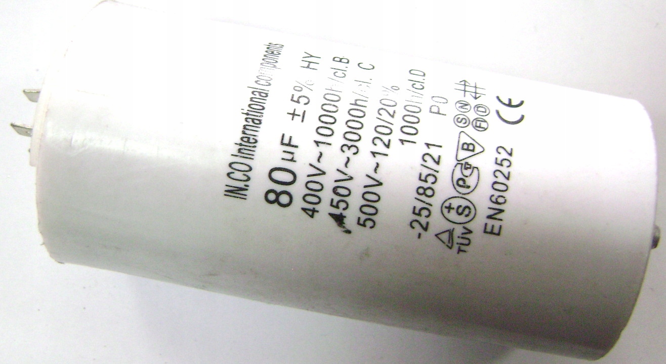 KONDENSATOR ROZRUCHOWY DO SILNIKA 80uF 450V