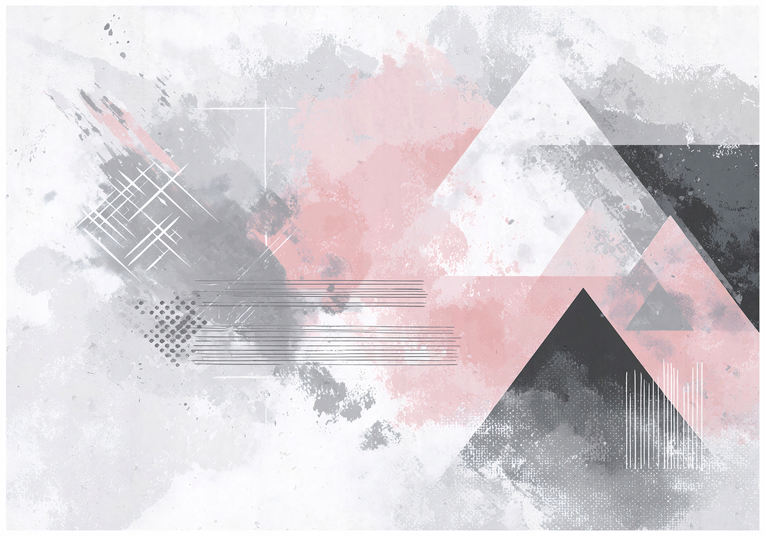 Vinylová Fototapeta Na Flizeline Geometrická Abstrakcia Šedá Ružová 254x184