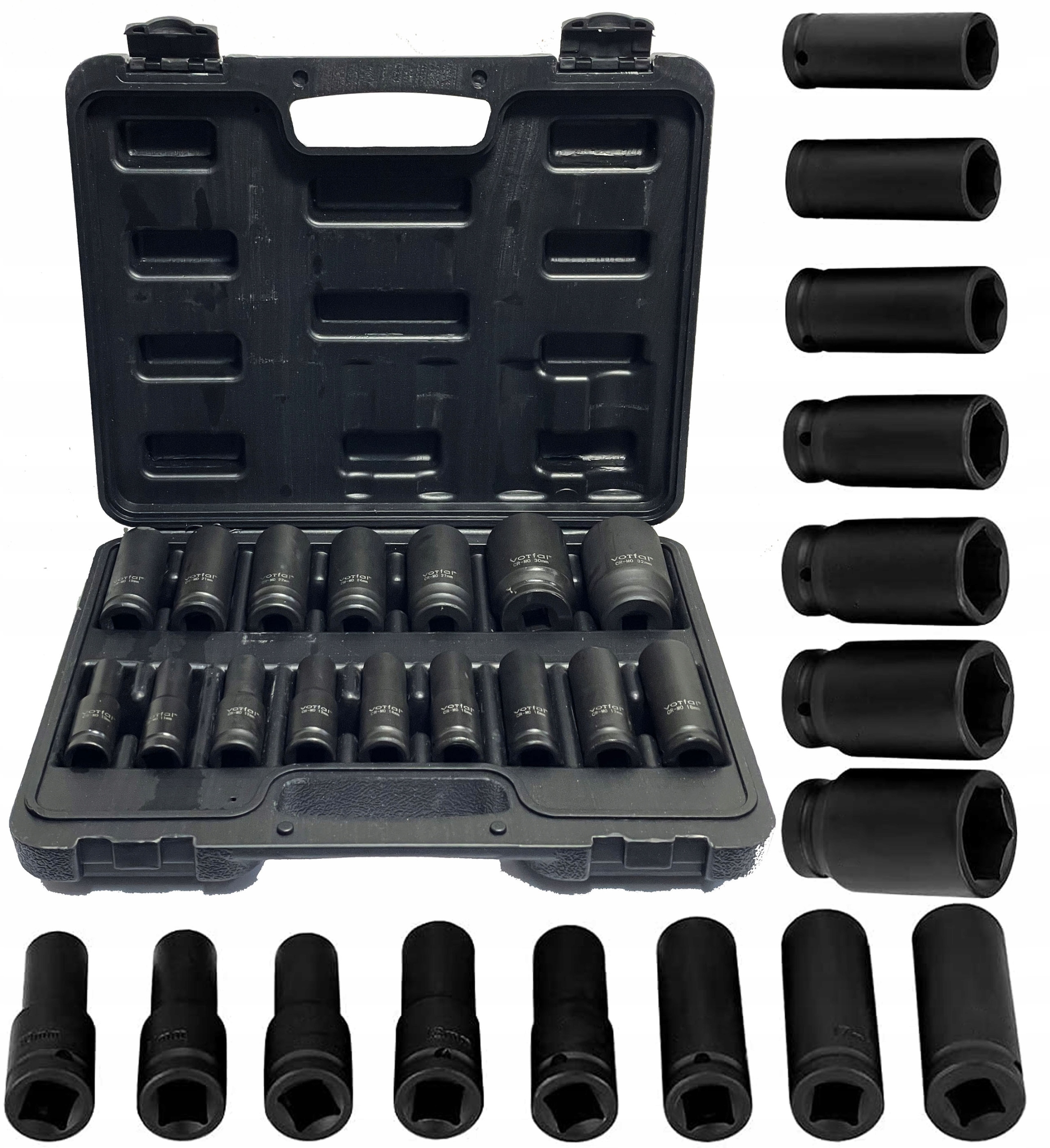 

Nasadki Udarowe 1/2' Długie Zestaw 10-32MM Cr-mo