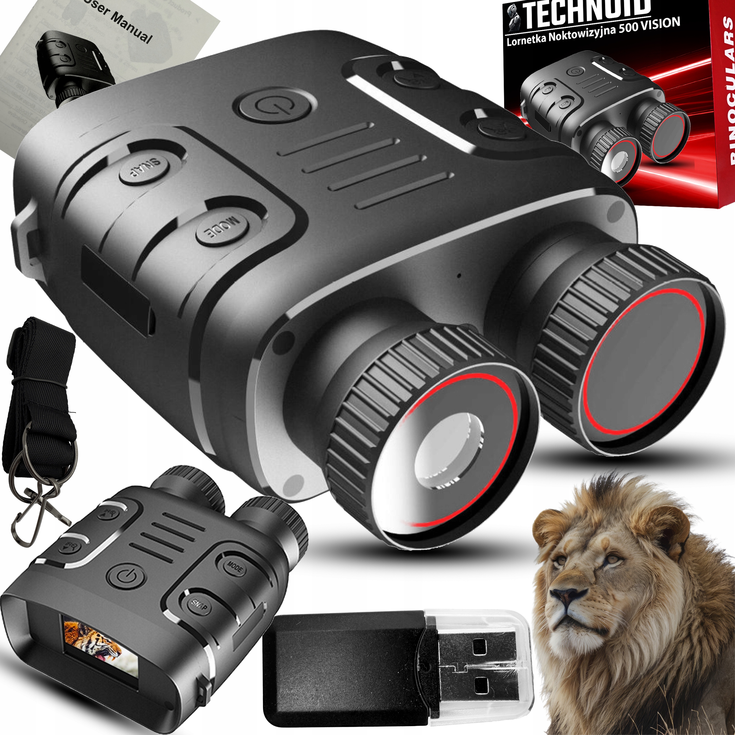 Dalekohled Noční Vidění Vojenský Myslivský Zoom 10x50 Dosah 1500 m XL