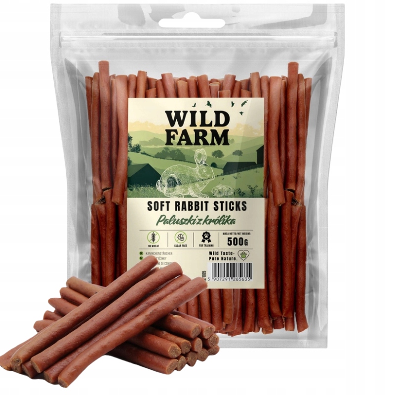 Wild Farm Tyčinky z králíka Psí Pamlsek 500 g